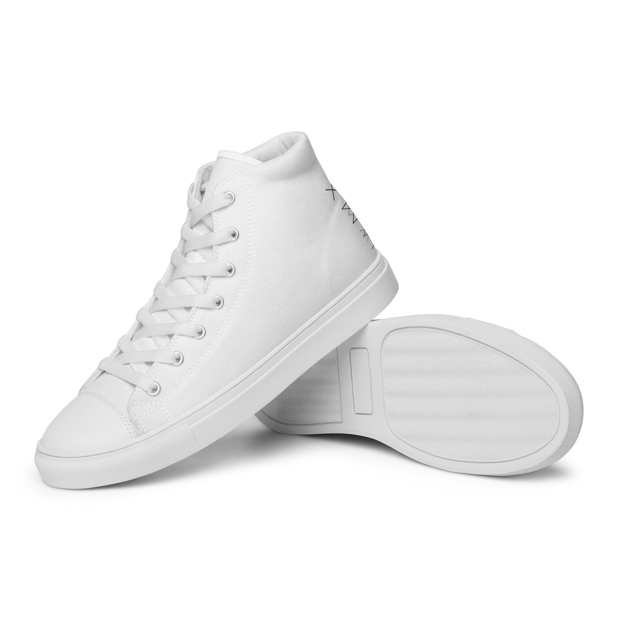 Men’s High Top Canvas Shoes - Mirror Logo - White - Image 10