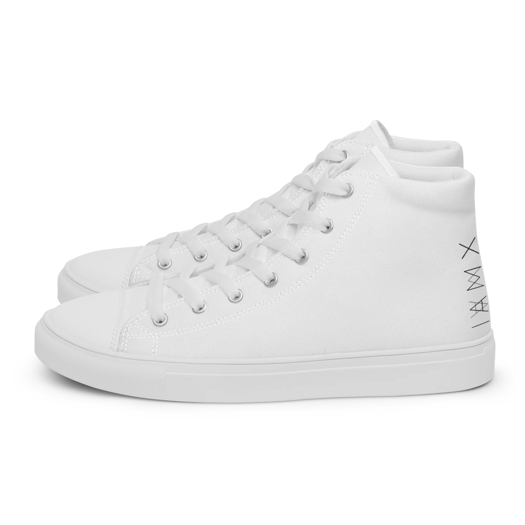 Men’s High Top Canvas Shoes - Mirror Logo - White - Image 11