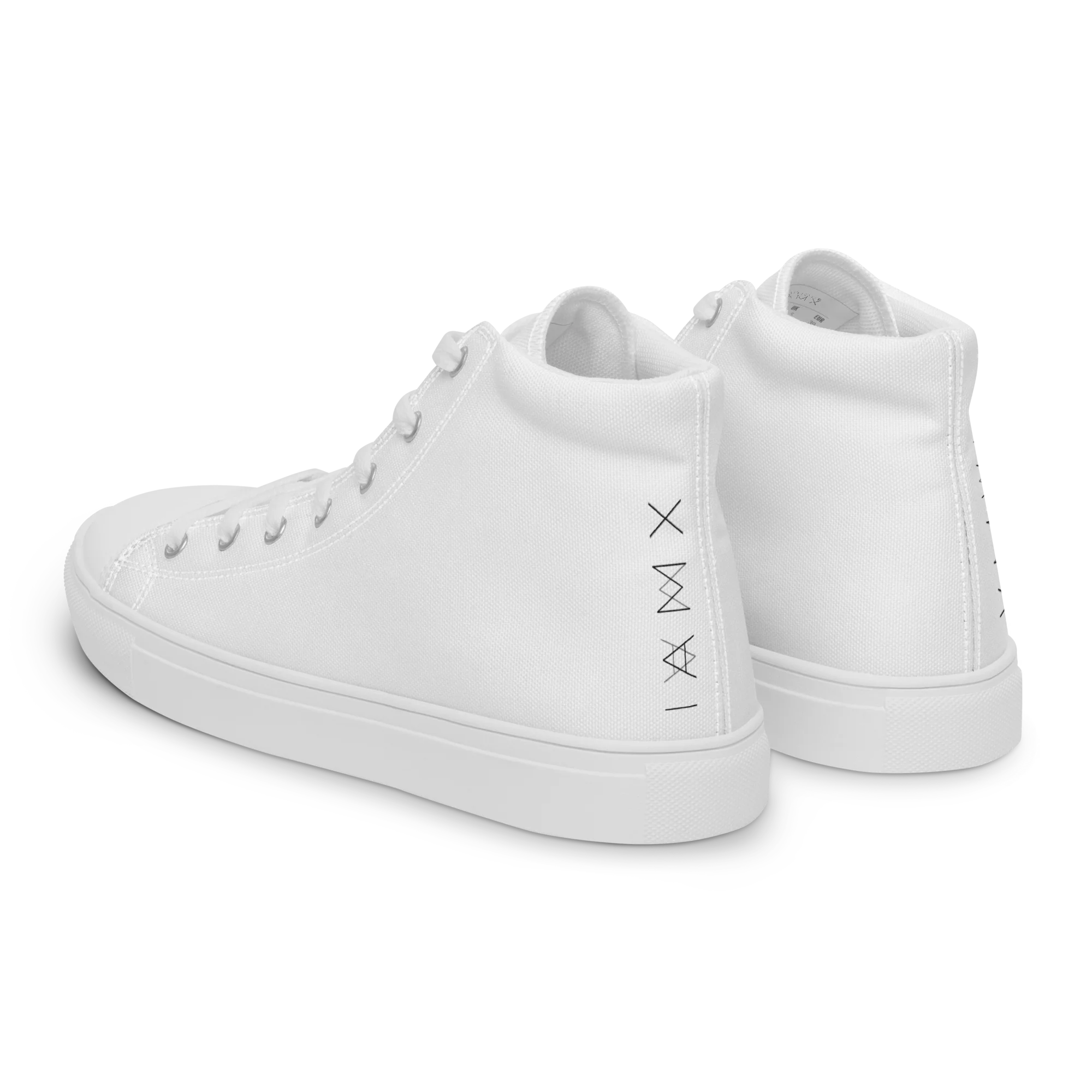 Men’s High Top Canvas Shoes - Mirror Logo - White - Image 12