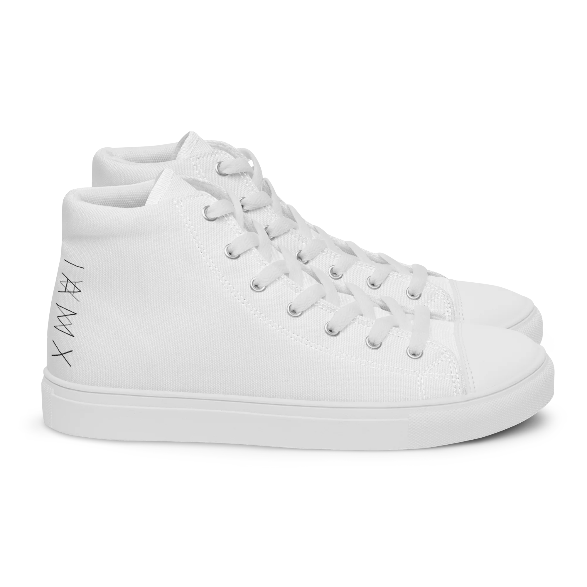 Men’s High Top Canvas Shoes - Mirror Logo - White - Image 14