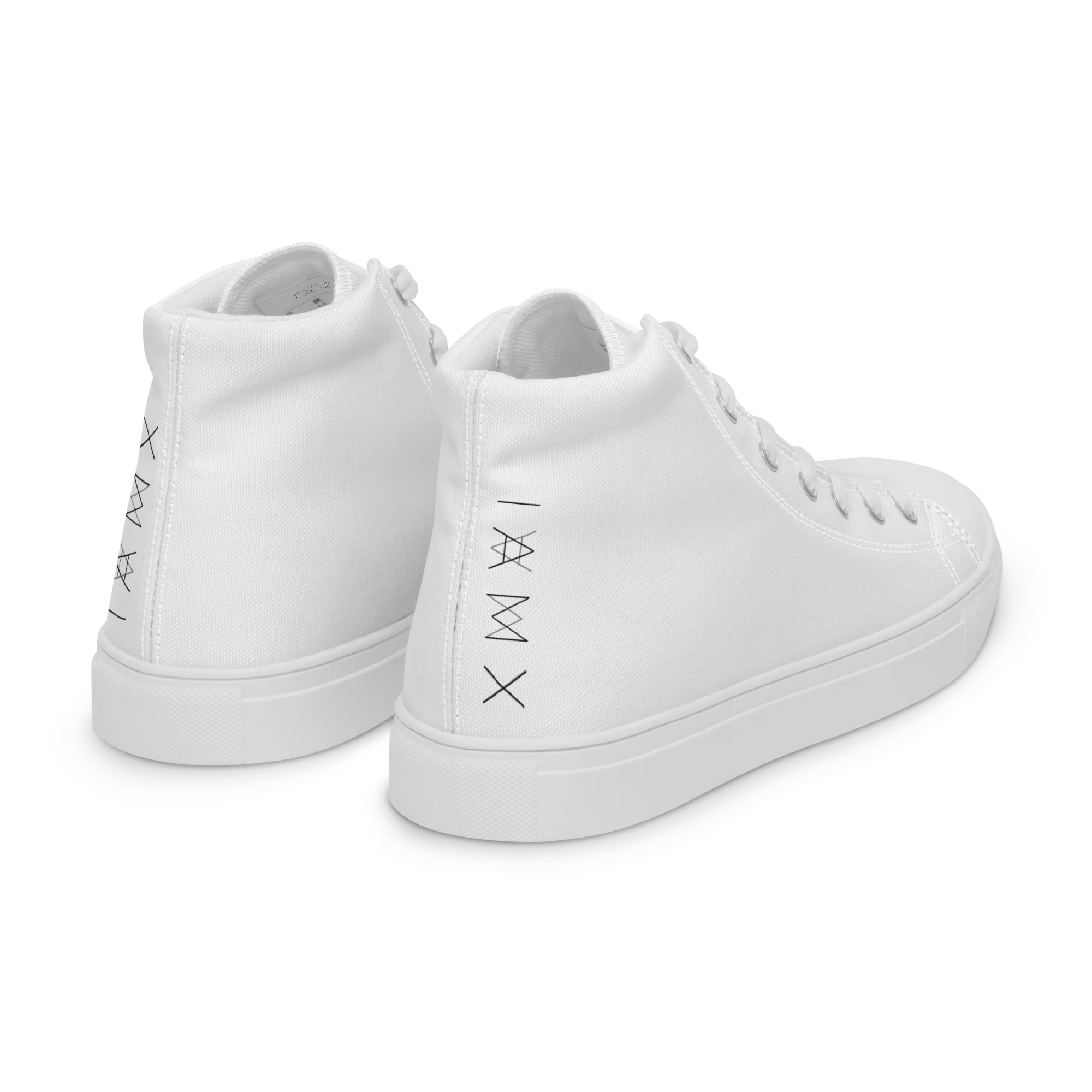 Men’s High Top Canvas Shoes - Mirror Logo - White - Image 15