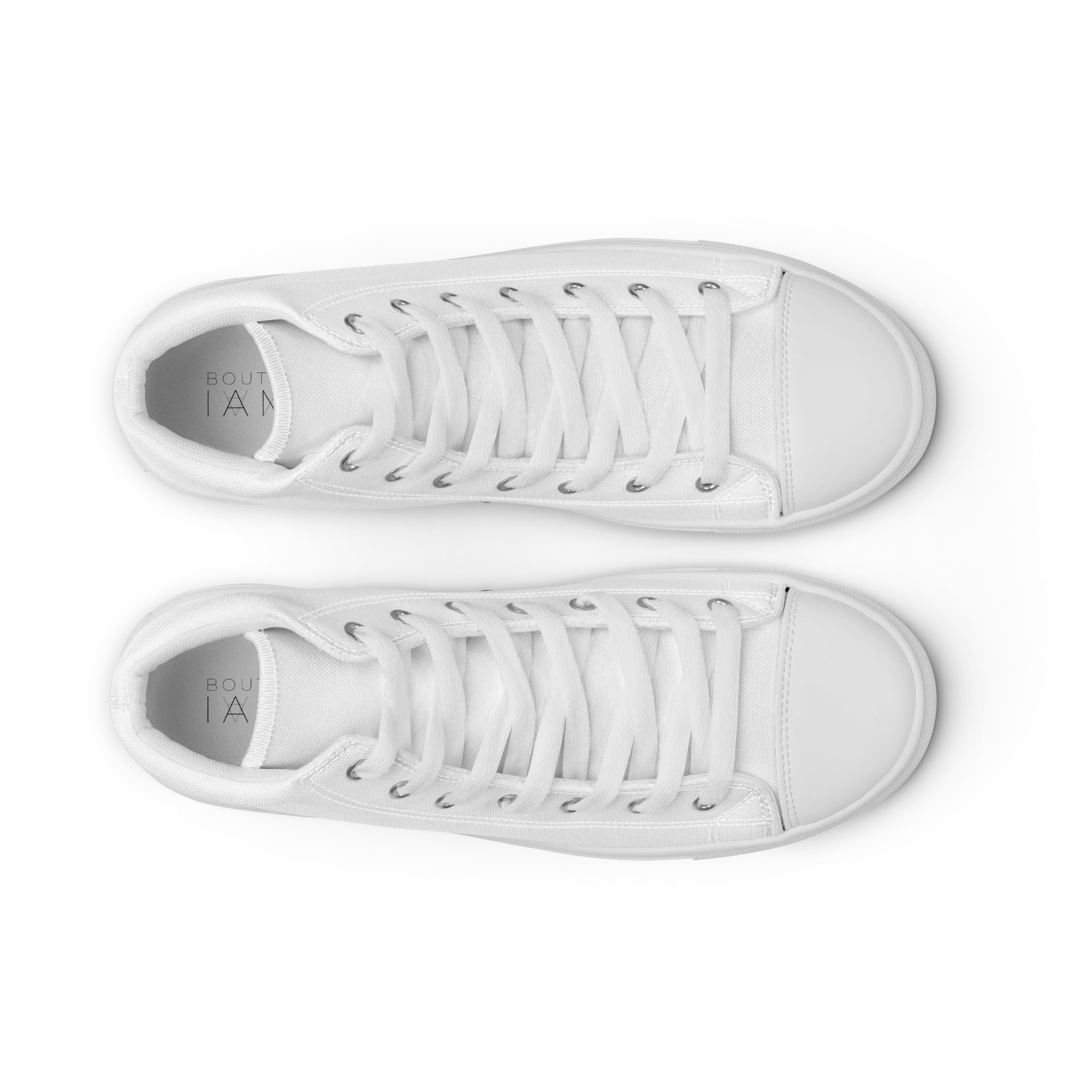 Men’s High Top Canvas Shoes - Mirror Logo - White - Image 17
