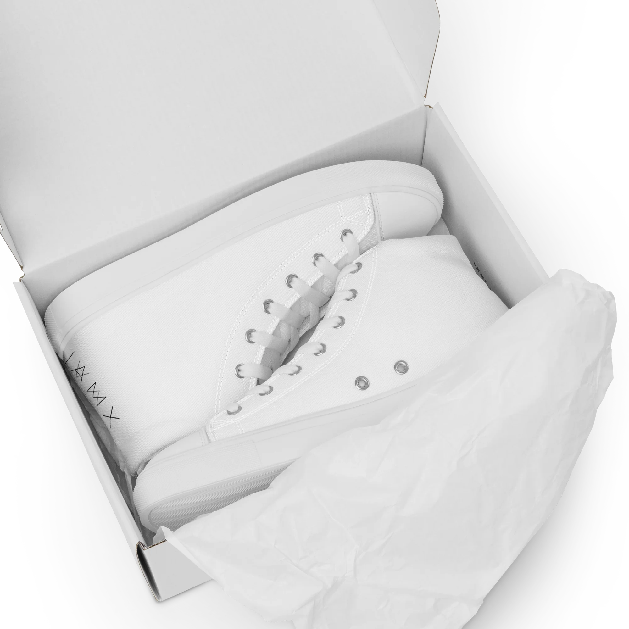 Men’s High Top Canvas Shoes - Mirror Logo - White - Image 7