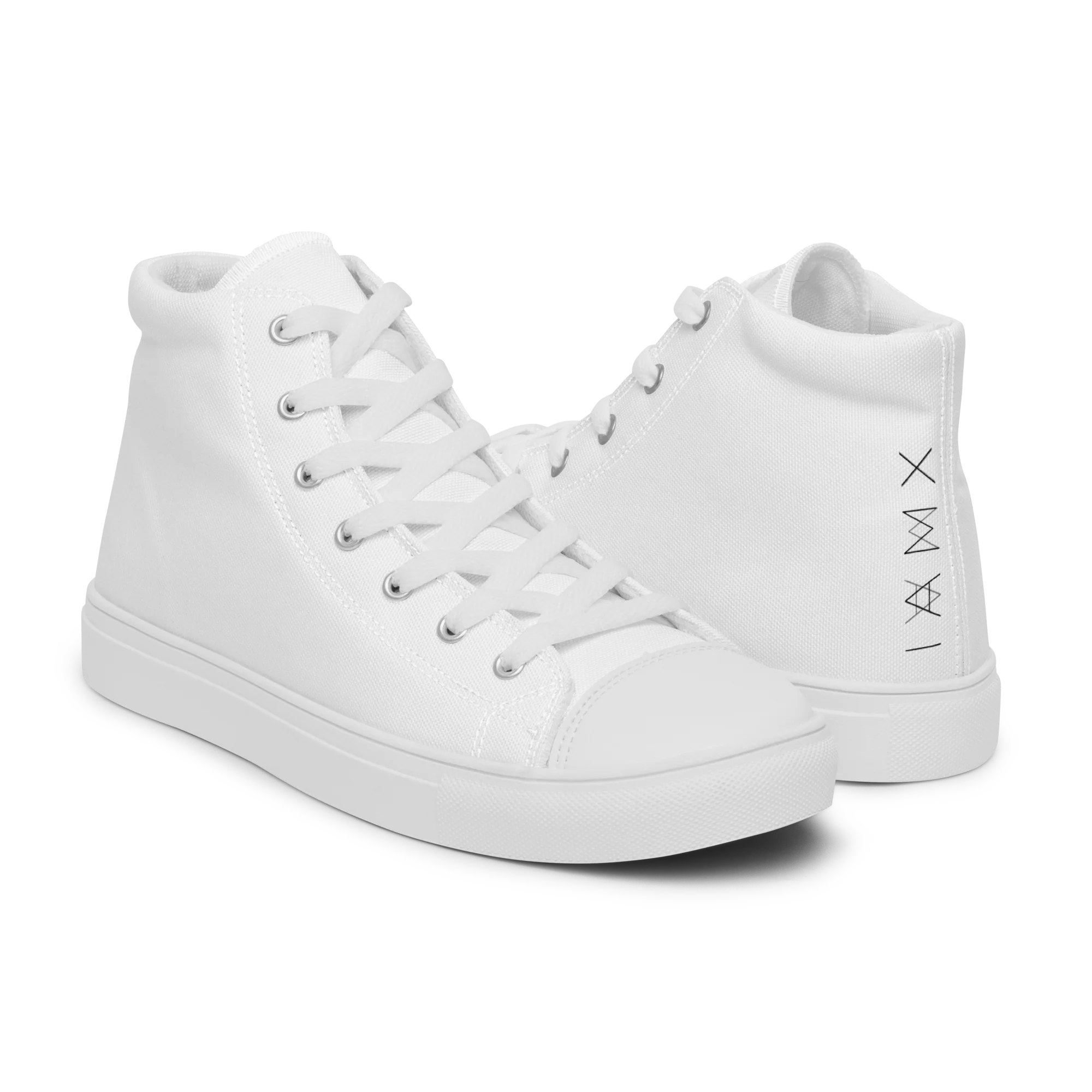 Men’s High Top Canvas Shoes - Mirror Logo - White - Image 9