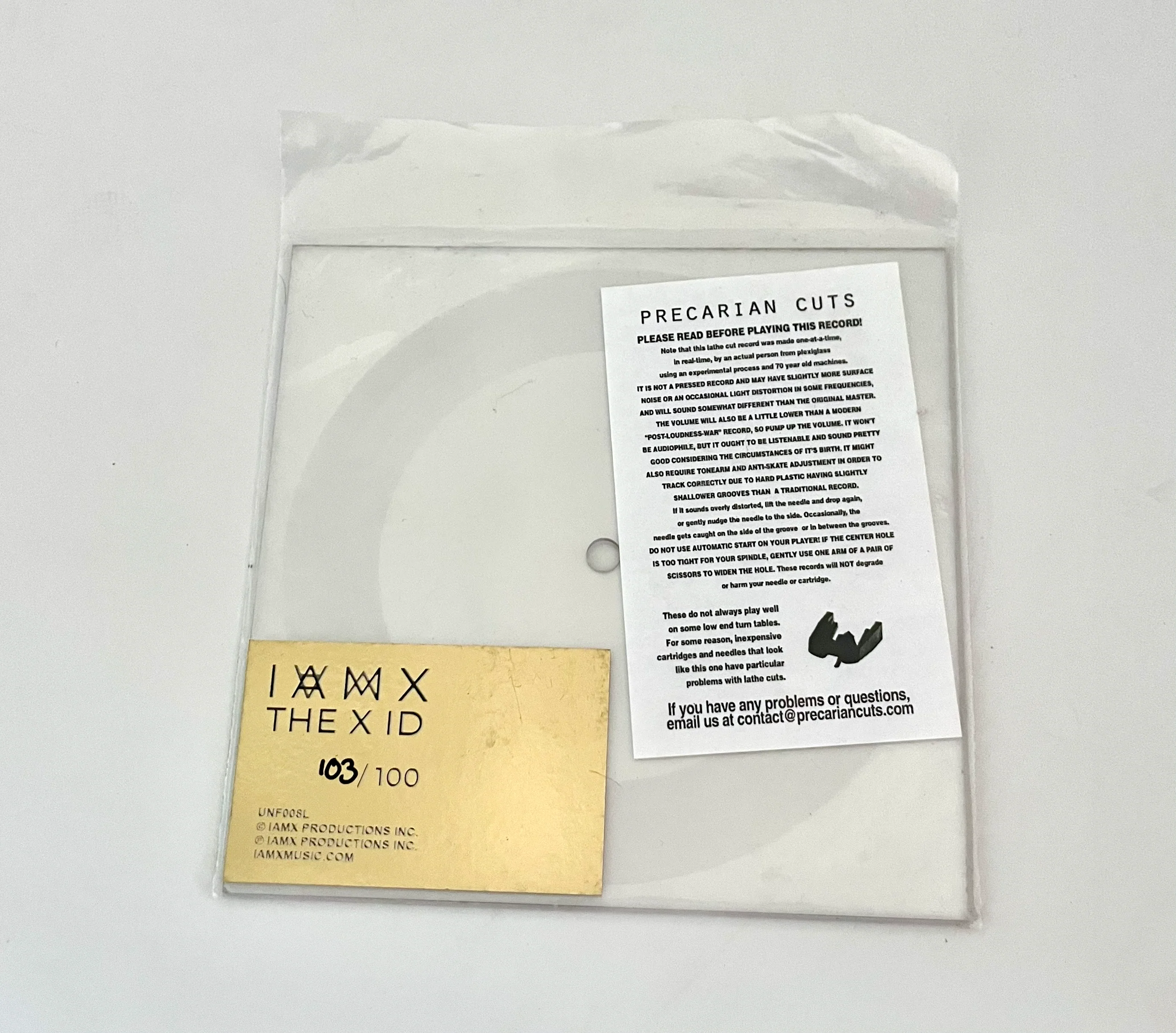 Patron Shop Exclusive - "The X ID" Hand Lathed Vinyl Single