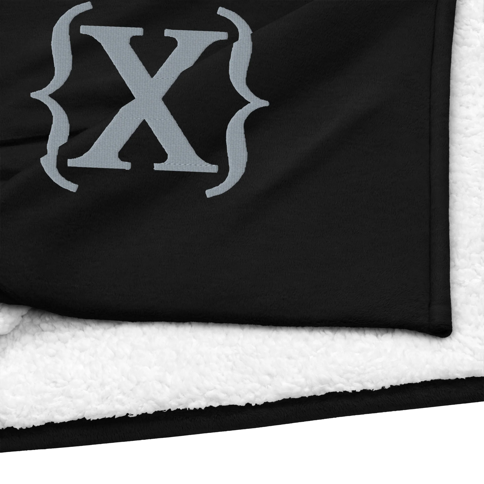 Premium Faux Sherpa Blanket - Embroidered {X} - Image 5