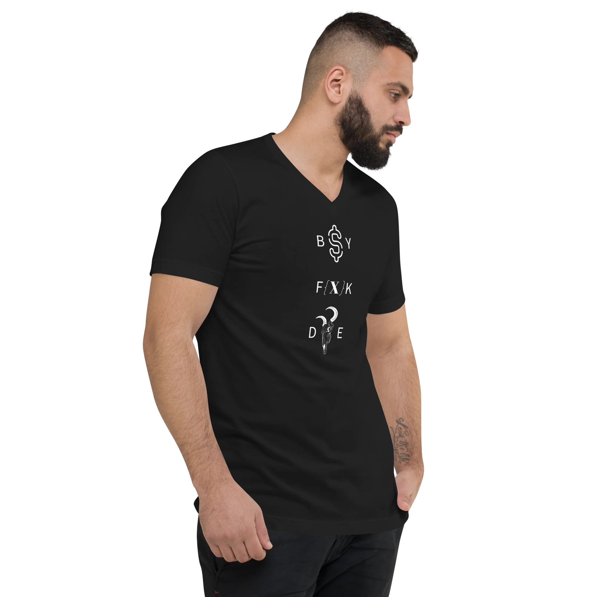 V-Neck T-Shirt Unisex - BUY F**K DIE - Image 2