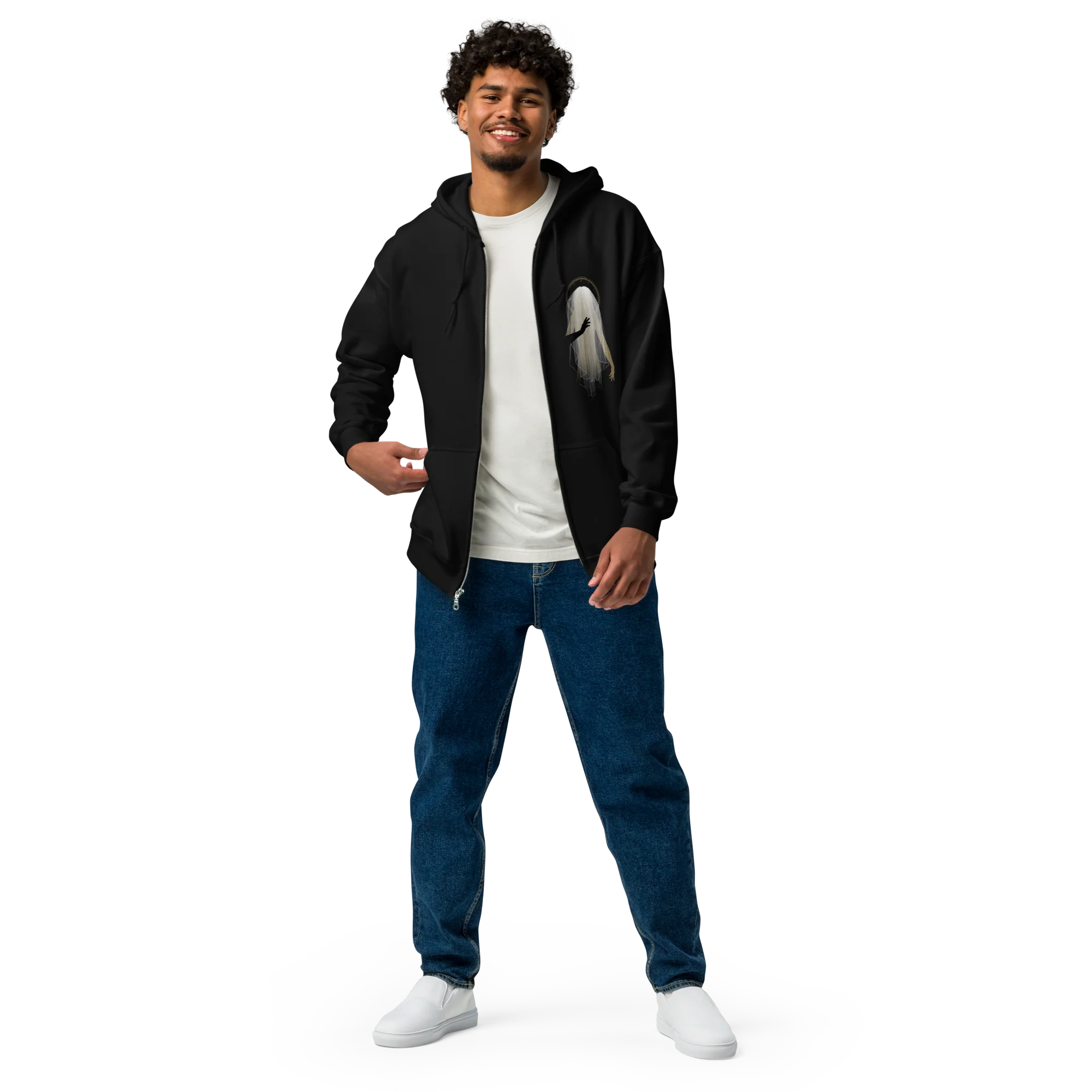 Zip Hoodie Heavy Blend Unisex - Ghost - Image 3