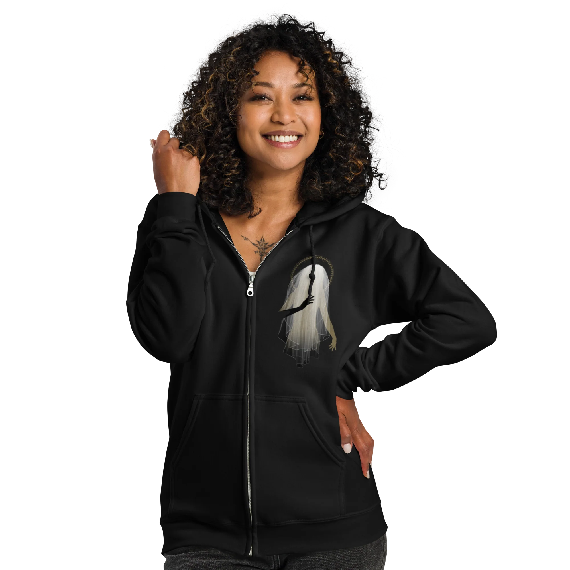 Zip Hoodie Heavy Blend Unisex - Ghost - Image 4